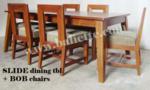SLIDE dining tbl 100x200 and BOB chairs 